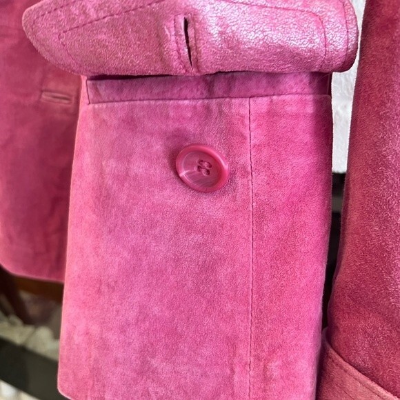 Terry Lewis Classic Luxuries SZ S Vintage Suede Jacket Coat Barbiecore Pink - Picture 8 of 12